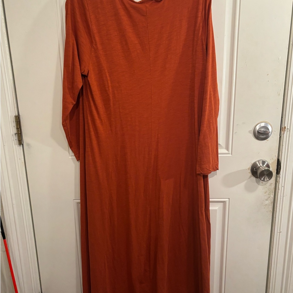 J. Jill Orange Long Sleeve Scoop Neck‎ Dress - Picture 6 of 9